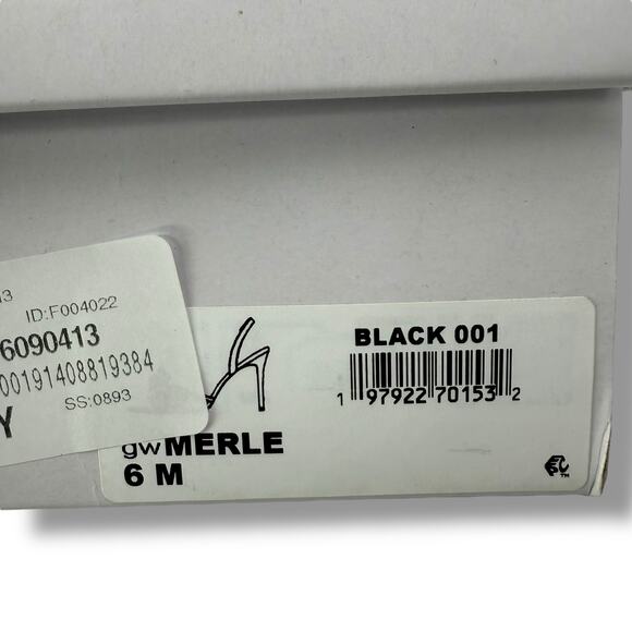 Guess Black Rhinestone Bow Heels Size 6 Embellished Slingback Pumps Low Stiletto - Picture 11 of 11